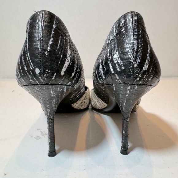 PIERRE HARDY Black and White Heels Desginer Stiletto Shoes Animal Print Pumps - Picture 5 of 6